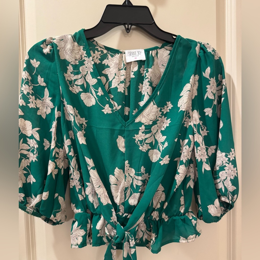 Sienna Sky Green Floral Blouse